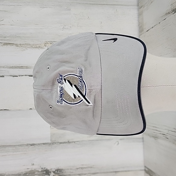 Nike NHL gray blue Tampa Bay Lightning baseball hat cap adjustable embroidered - Picture 1 of 11
